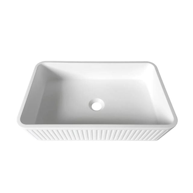 Otti Hudson 520mm Fluted Square Above Counter Basin - White