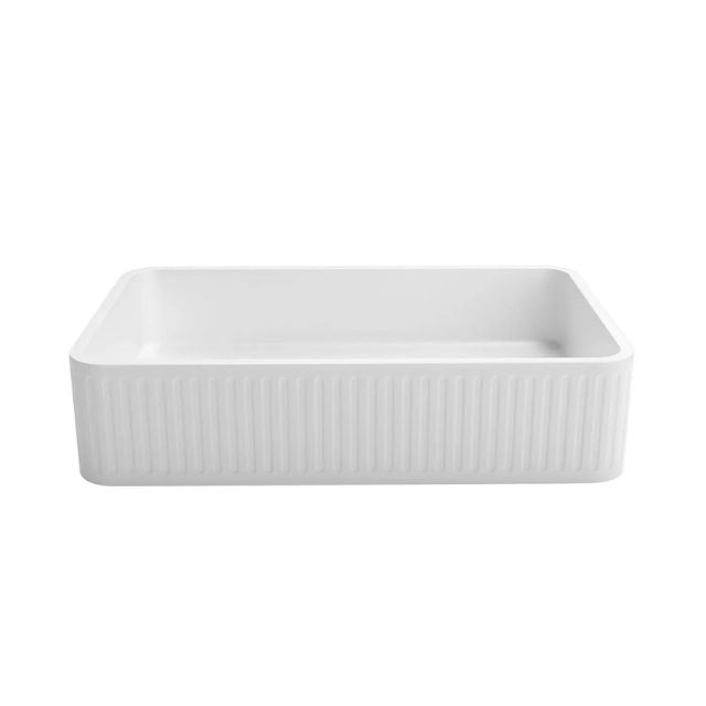 Otti Hudson 520mm Fluted Square Above Counter Basin - White