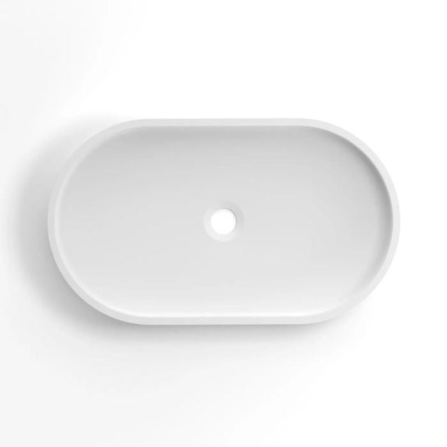Otti Hudson 600mm Fluted Oval Above Counter Basin - White