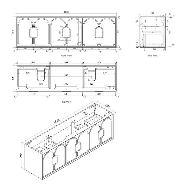 Otti Laguna Mk II Wall Hung Vanity in Matte White with Undermount Basin
