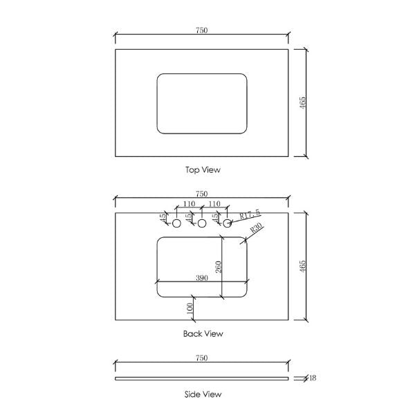 Otti Laguna Mk II Wall Hung Vanity in Matte White with Undermount Basin