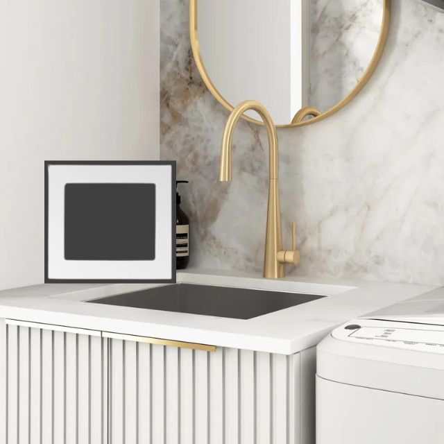 Otti Noosa Fluted White 650mm Laundry Cabinet Set