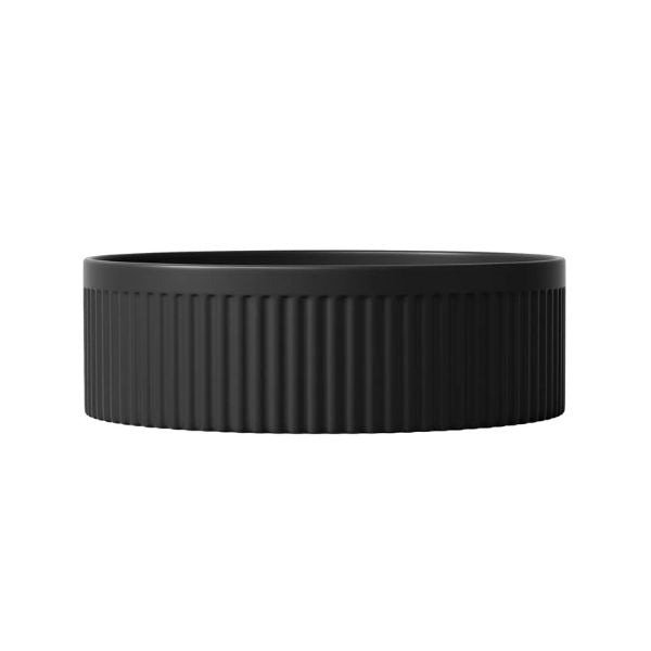 Otti Oxford 395mm Fluted Round Above Counter Basin - Matte Black