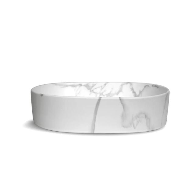 Otti Quay 500mm Oval Above Counter Basin - Carrara
