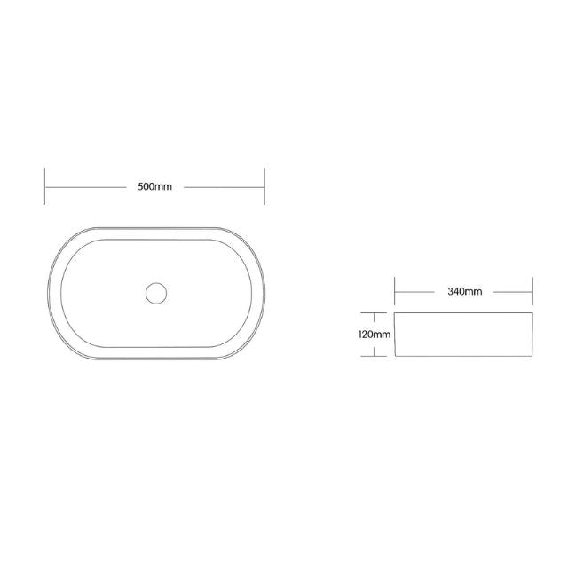 Otti Quay 500mm Oval Above Counter Basin - Matte Grey