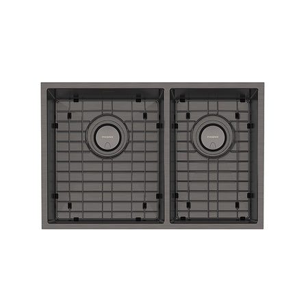 Phoenix 4000 Series 1-3/4 Bowl Sink 683 x 446mm Brushed Carbon