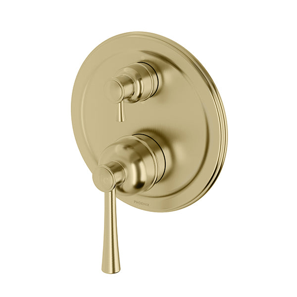 Cromford Shower / Bath Diverter Mixer Trim Kit Only Brushed Gold