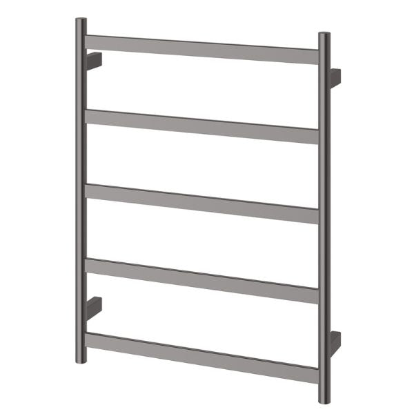 Phoenix Five Flat Bar Heated Towel Ladder 550mm - Brushed Carbon