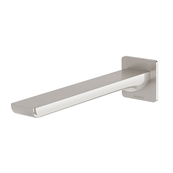 Phoenix Gloss MKII Wall Basin / Bath Outlet 200mm Brushed Nickel