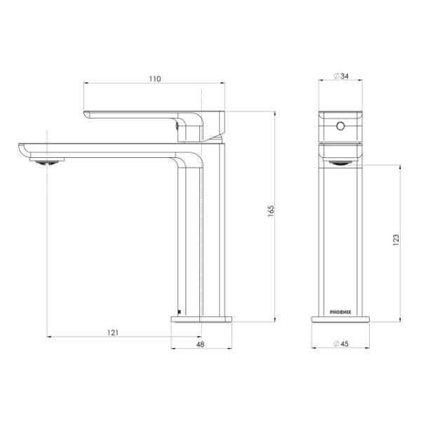 Phoenix Gloss MKII Basin Mixer Chrome