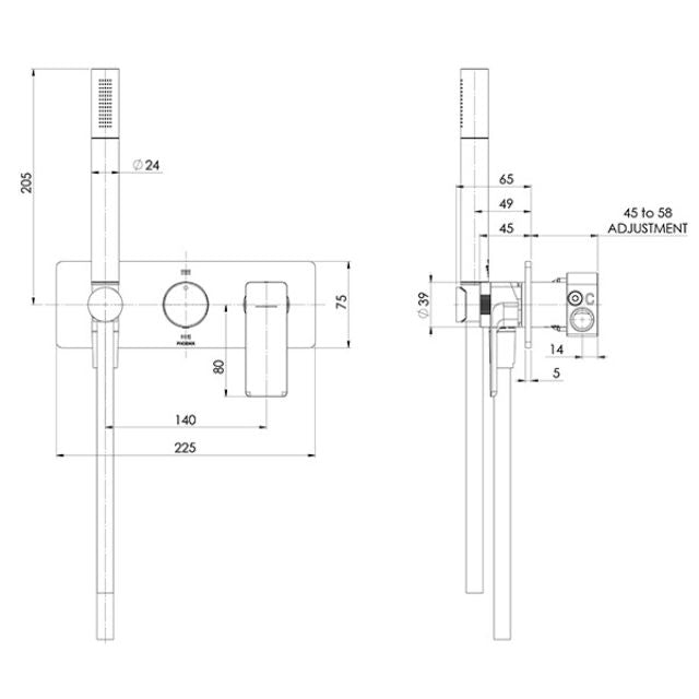 Phoenix Gloss MKII Wall Shower System Chrome
