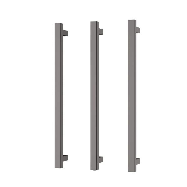Phoenix Heated Triple Towel Rail Square 600mm - Brushed Carbon