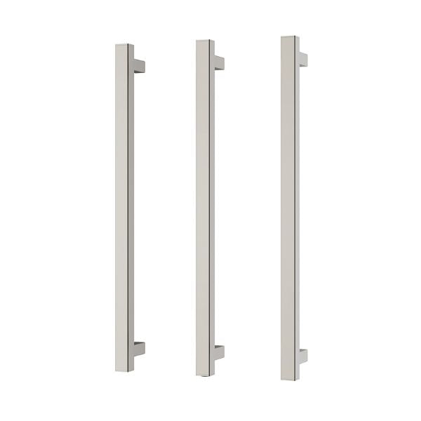 Phoenix Heated Triple Towel Rail Square 600mm - Brushed Nickel