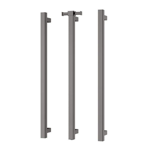 Phoenix Heated Triple Towel Rail Square 800mm - Brushed Carbon