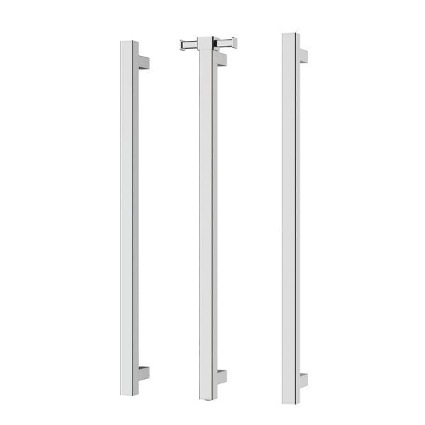 Phoenix Heated Triple Towel Rail Square 800mm - Chrome