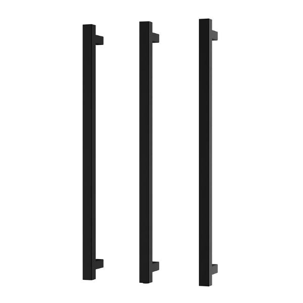 Phoenix Heated Triple Towel Rail Square 800mm - Matte Black