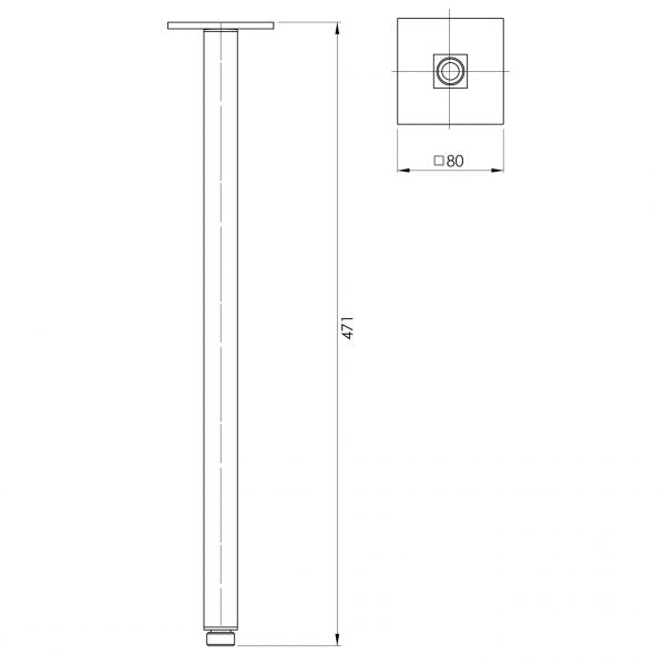 Phoenix Lexi Ceiling Arm Only 450mm - Brushed Carbon