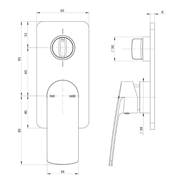 Phoenix Mekko SwitchMix Shower / Bath Diverter Mixer Fit-Off Kit Brushed Carbon