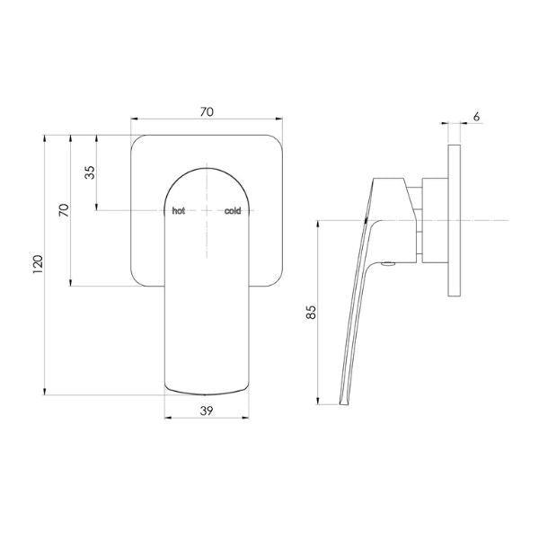 Phoenix Mekko SwitchMix Shower / Wall Mixer Fit-Off Kit - Brushed Carbon