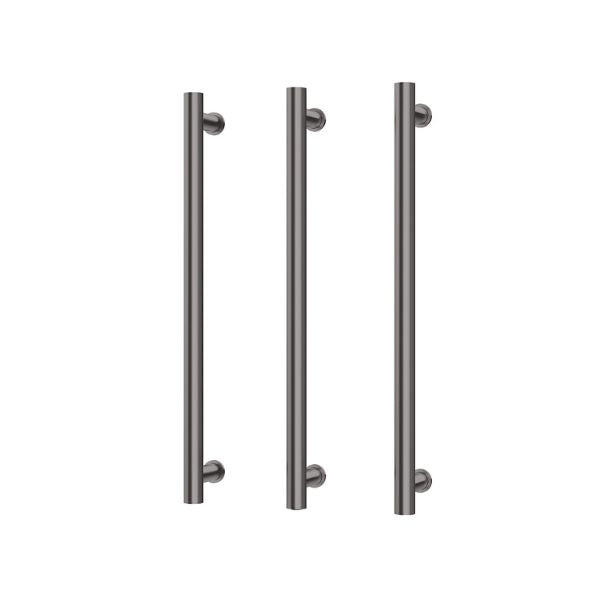 Phoenix Heated Triple Towel Rail Round 600mm - Brushed Carbon