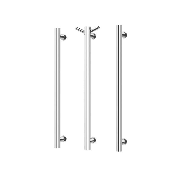 Phoenix Heated Triple Towel Rail Round 600mm - Chrome