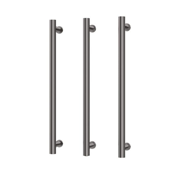 Phoenix Heated Triple Towel Rail Round 800mm - Brushed Carbon