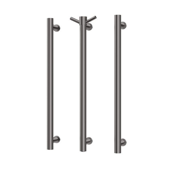 Phoenix Heated Triple Towel Rail Round 800mm - Brushed Carbon