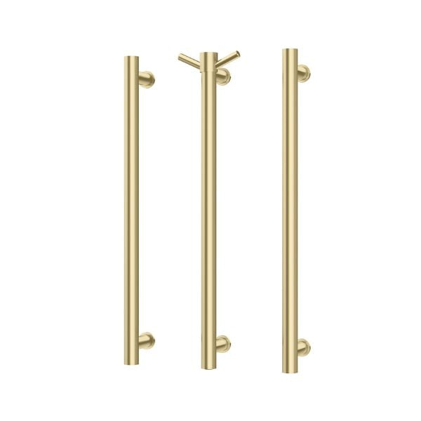 Phoenix Heated Triple Towel Rail Round 800mm - Brushed Gold