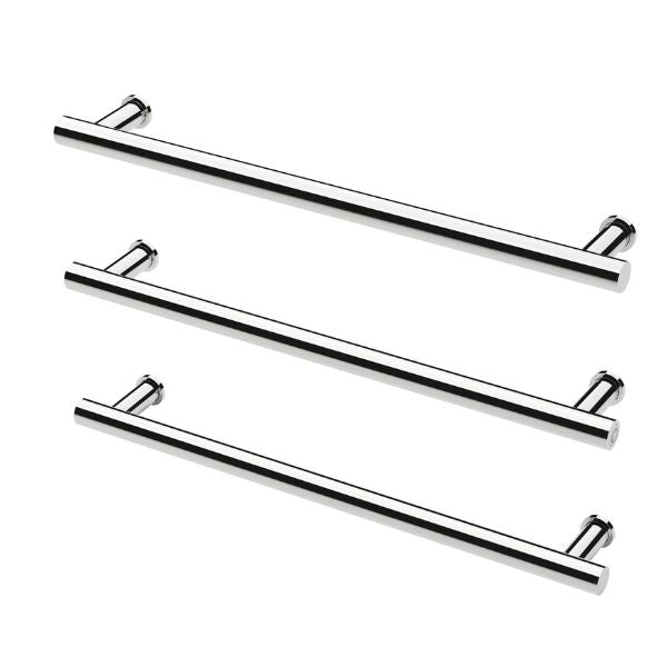 Phoenix Heated Triple Towel Rail Round 800mm - Chrome