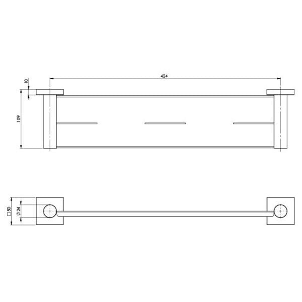 Phoenix Radii Metal Shelf Square Plate - Brushed Carbon
