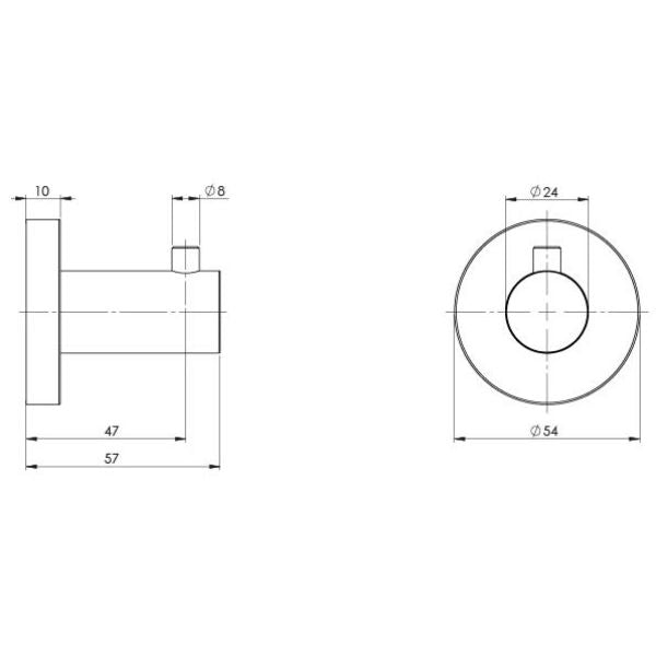 Phoenix Radii Robe Hook Round Plate Brushed Carbon