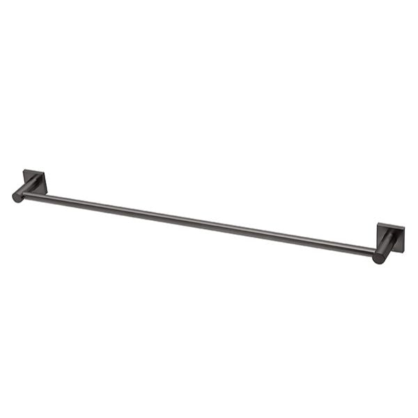 Phoenix Radii Single Towel Rail 800mm Square Plate - Brushed Carbon