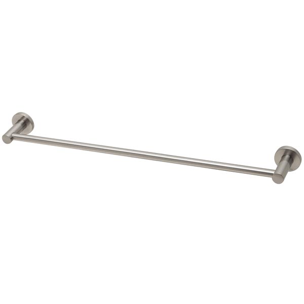 Phoenix Radii Single Towel Rail Round Plate Brushed Nickel