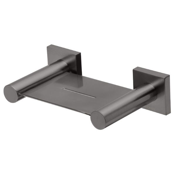 Phoenix Radii Soap Dish Square Plate - Brushed Carbon