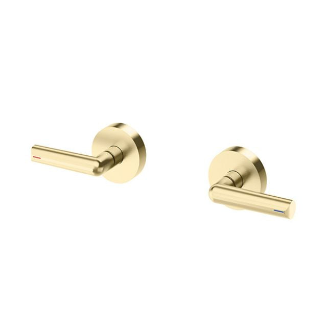 Phoenix Vivid Slimline Plus Lever Wall Top Assemblies 15mm Extended Spindles Brushed Gold