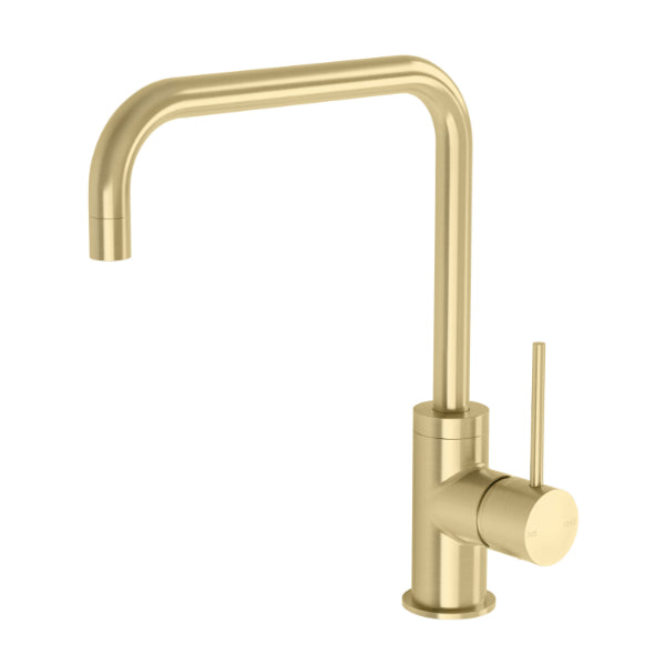 Phoenix Vivid Slimline Side Lever Sink Mixer 220mm Squareline - Brushed Gold