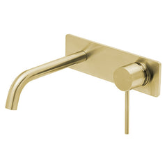 Phoenix Vivid Slimline SwitchMix Wall Basin Set 180mm Curved-Brushed Gold