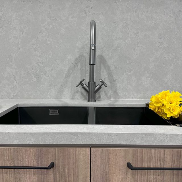 Suprema Xpress Fit X-Gen Dual Handle Retractable Sink Mixer - Gun Metal
