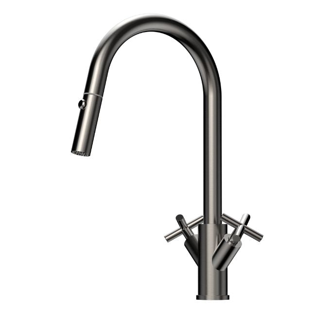 Suprema Xpress Fit X-Gen Dual Handle Retractable Sink Mixer - Gun Metal
