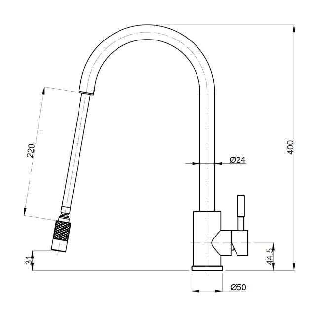 Suprema Xpress Fit Xplorer Retractable Sink Mixer - Polished
