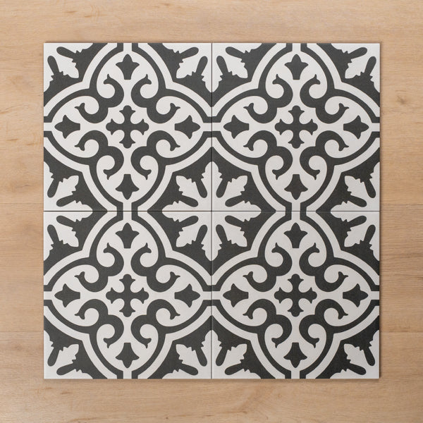 Tamarama Black Matt P3 Cushioned Edge Porcelain Tile 300x300mm - The Blue Space