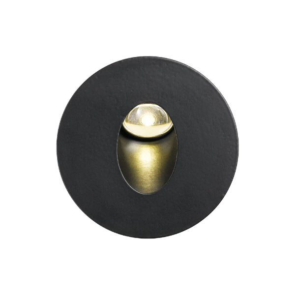 Telbix Snap 3W LED Round Stair Light Natural White - Black
