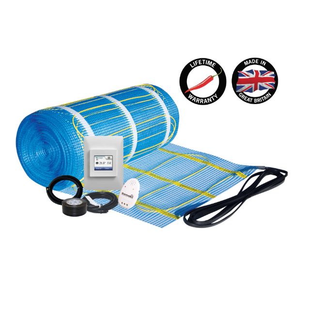 Thermogroup Underfloor heating with wifi controller. Sustainable heating. Cosy bathrooms at The Blue Space