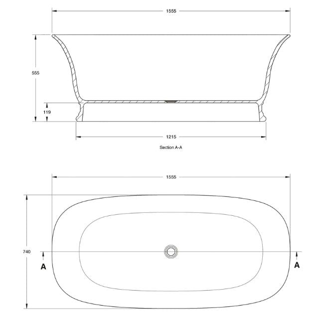 Turner Hastings Cambridge 156 TitanCast Bath - Gloss White