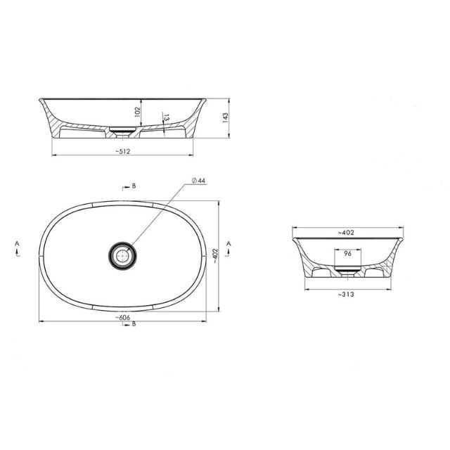 Turner Hastings Claremont 600mm MagnaCast Basin - Matte White