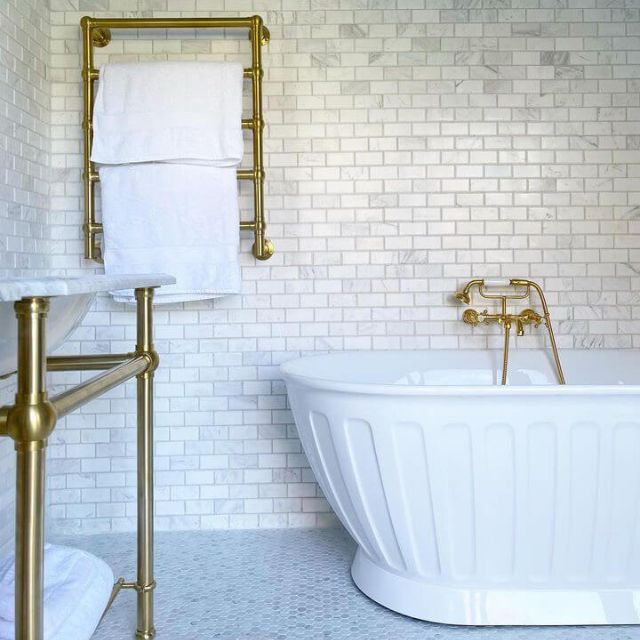 Turner Hastings Mayer Liquid-Filled Heated Towel Rail - Brushed Brass
