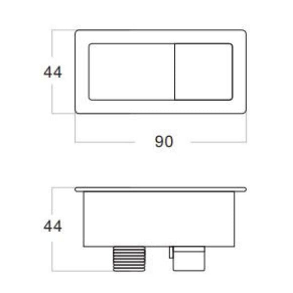 Turner Hastings Rectangle Brushed Nickel Flush Button