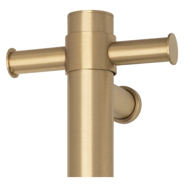 Thermogroup 12V Flat Pill Vertical Heated Towel Rail - Brushed Brass