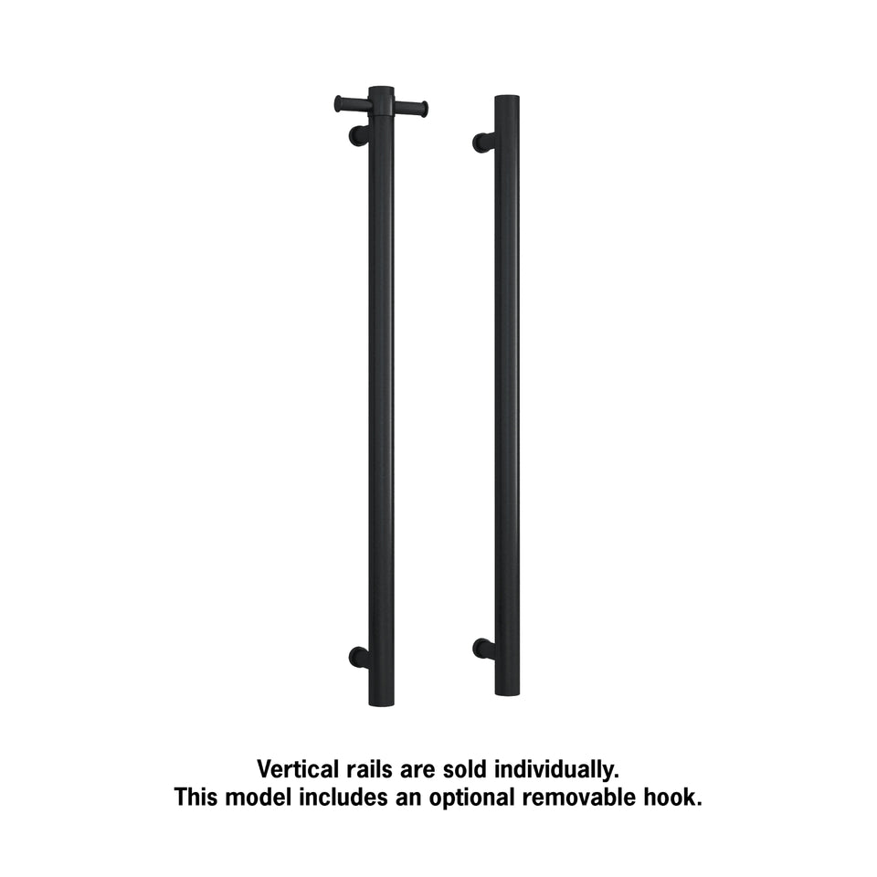 Thermogroup 240V Vertical Single Bar Heated Towel Rail Matte Black