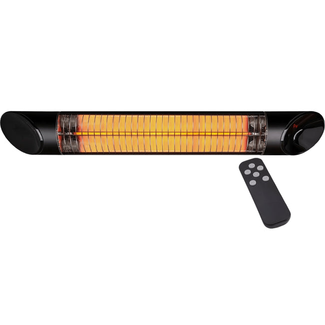 Thermogroup Ash 2000W Wall Mounted Outdoor Heater with Remote 190x945x130mm - Black AO2000RB - The Blue Space